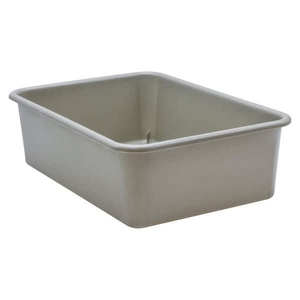 Storage Bin, Gray, Plastic, 3 PK